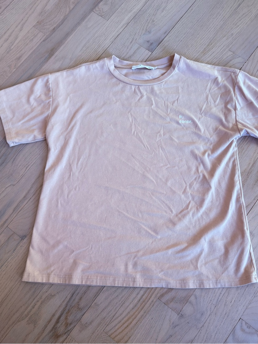 Light Beige Byegreis Logo Short Sleeve Crew Neck T-Shirt S